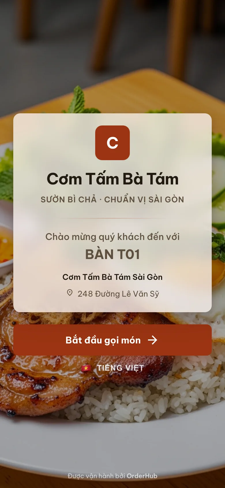 Menu Cơm Tấm Bà Tám