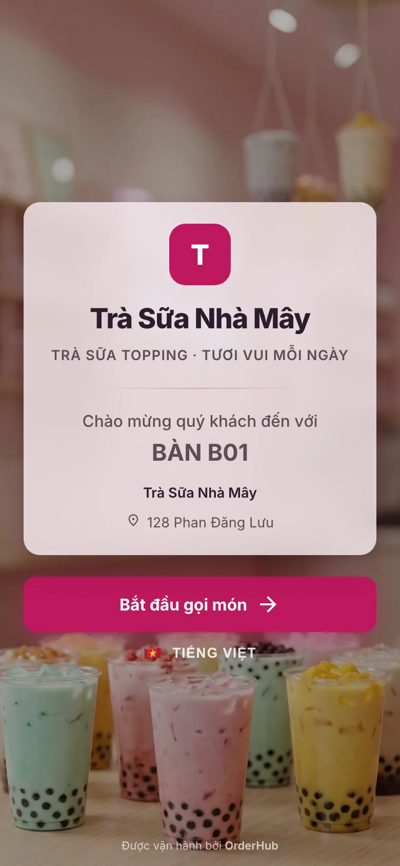 Menu mẫu Trà Sữa Nhà Mây