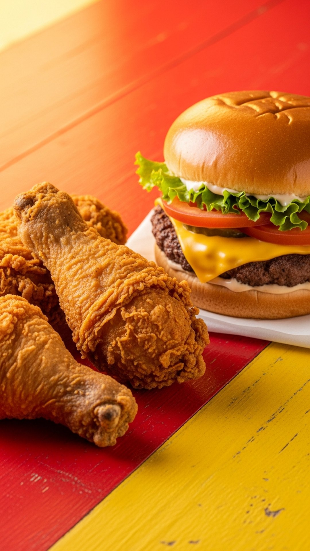 Mẫu giao diện menu Gà rán & Burger