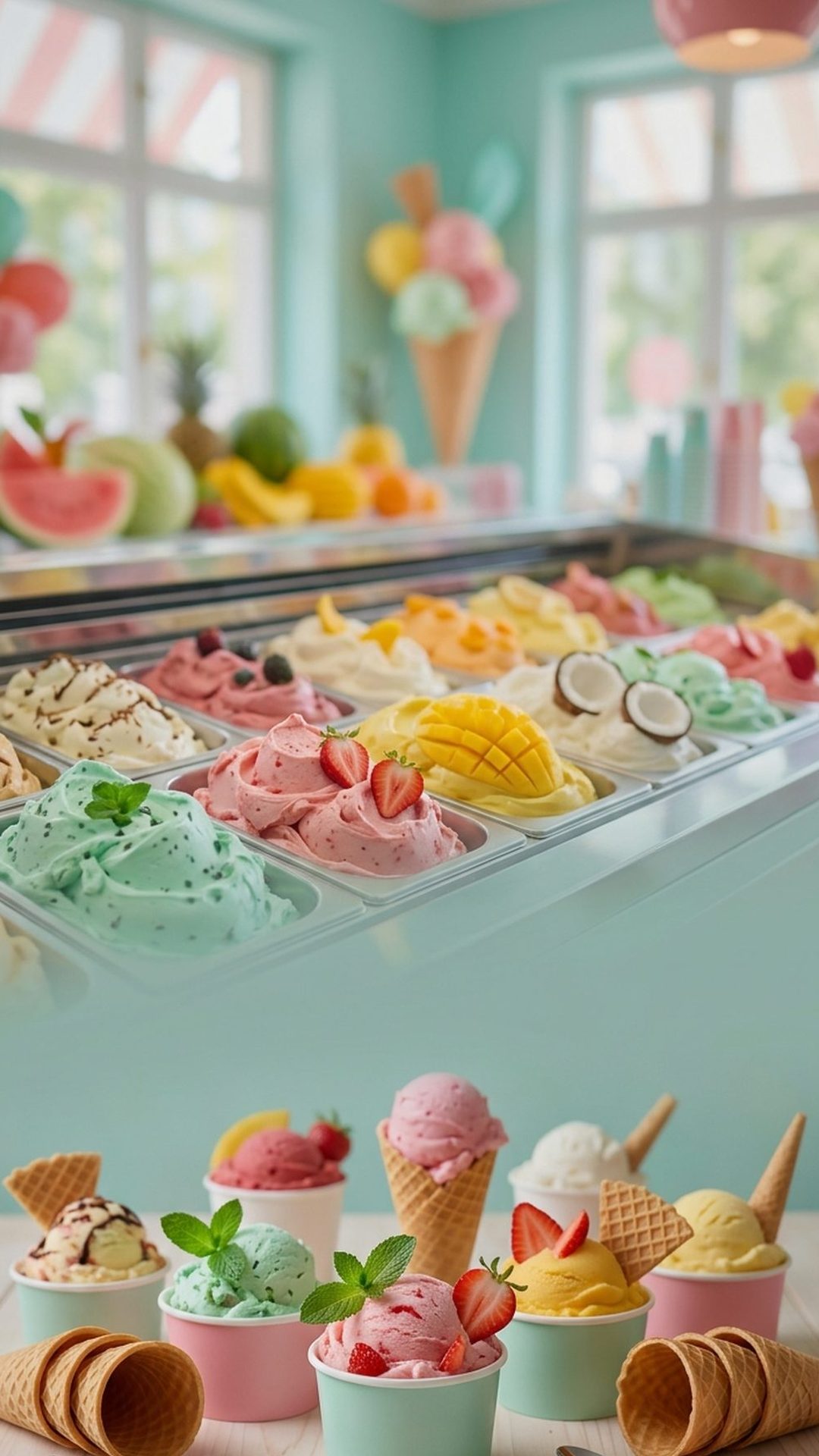 Mẫu giao diện menu Kem mùa hè