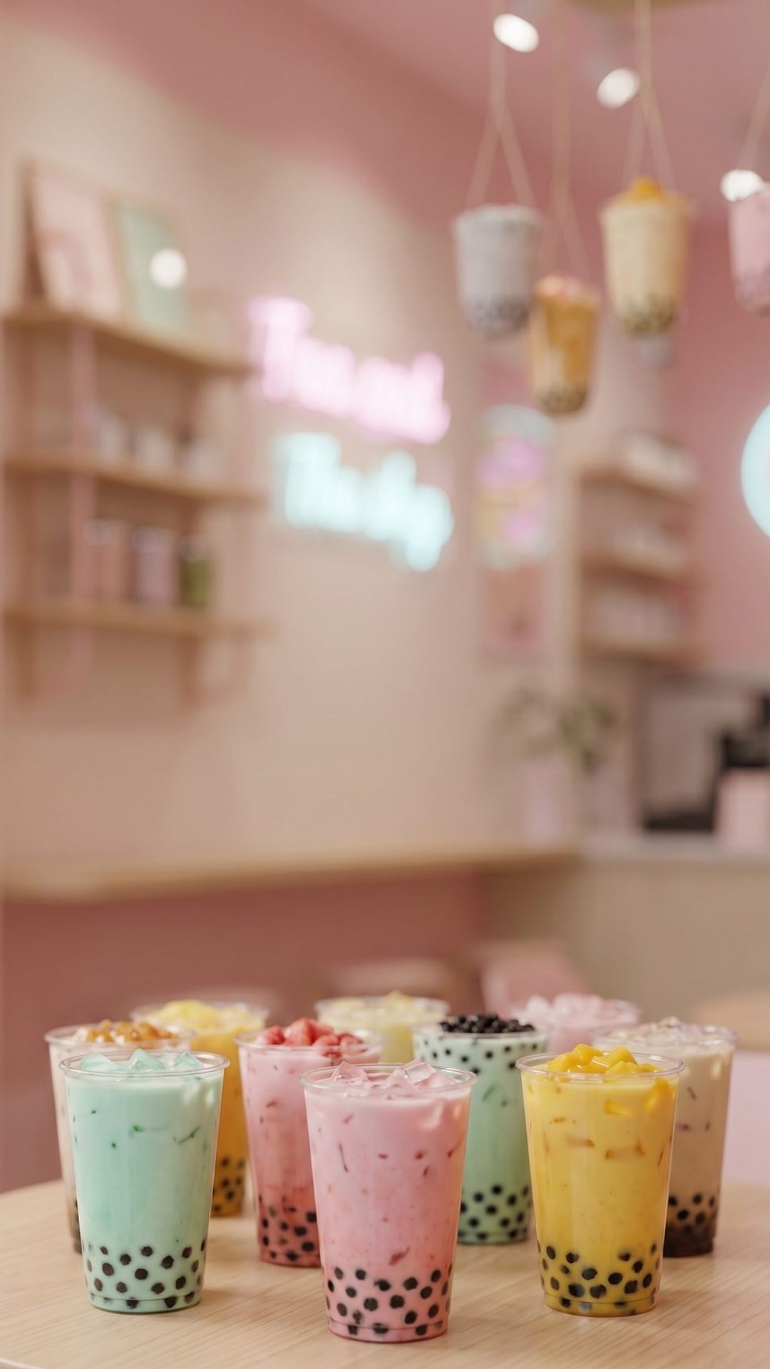 Mẫu giao diện menu Trà Sữa Pastel